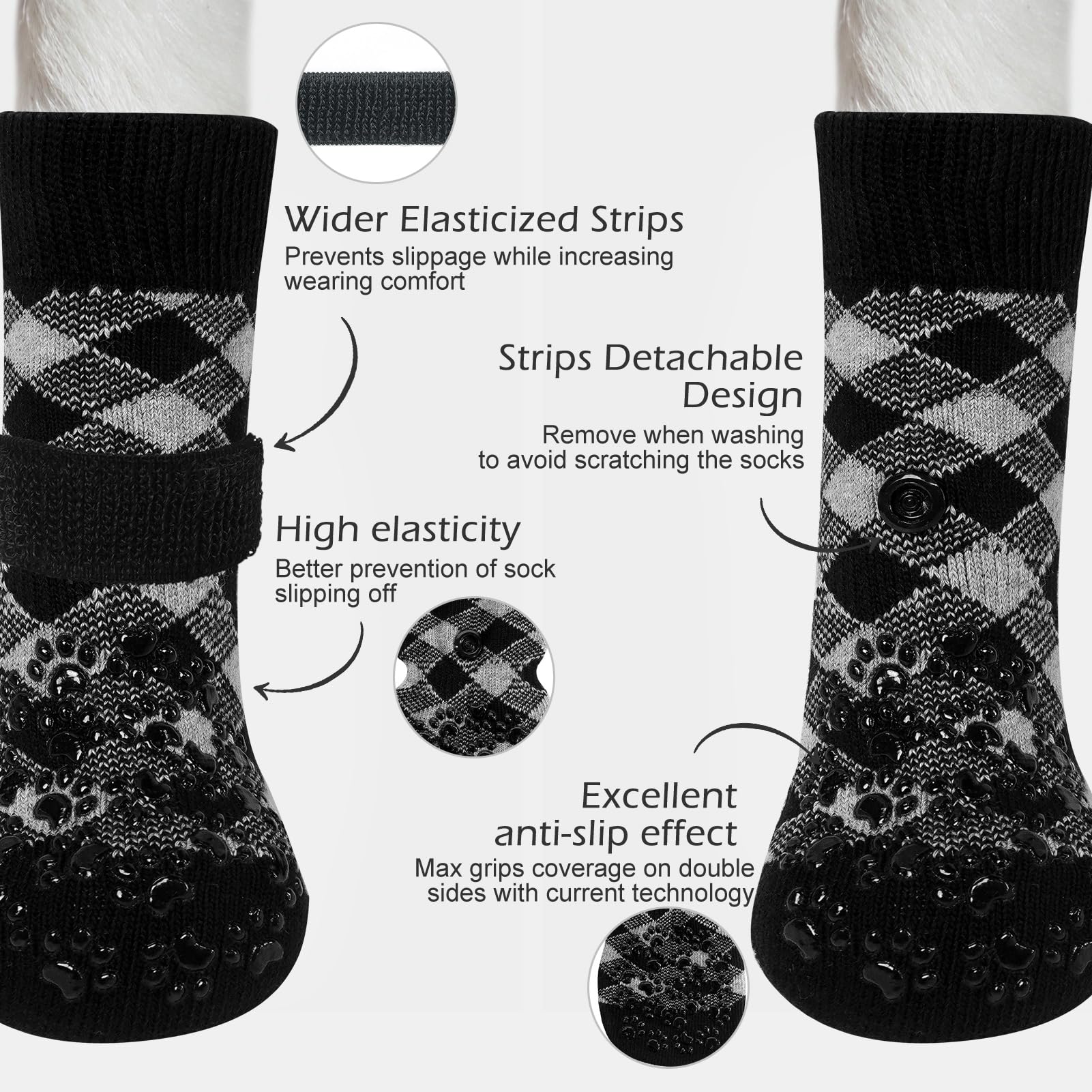 EXPAWLORER chaussettes chien, meilleure traction sur surface lisse.
