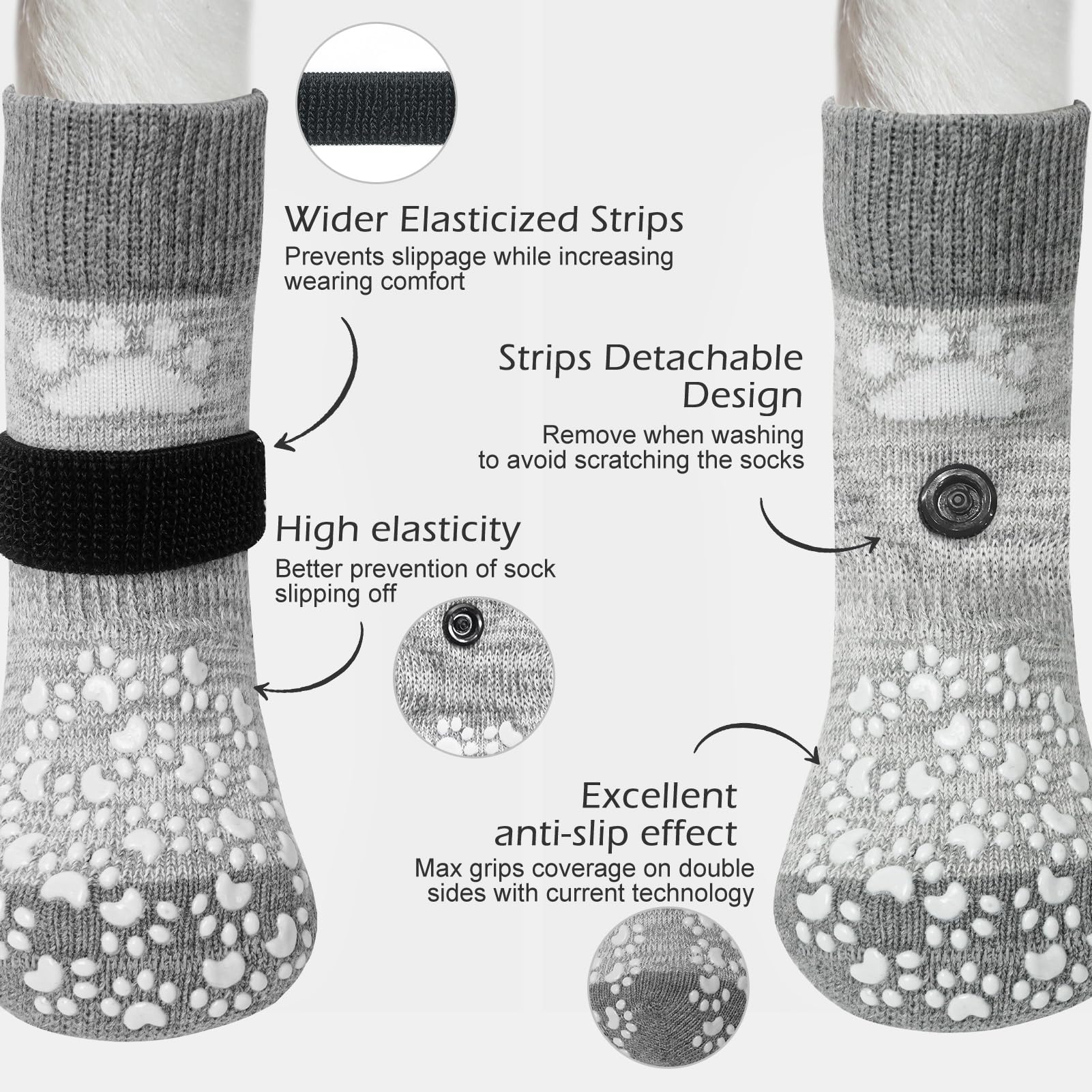 EXPAWLORER calcetines con doble tracción en dos lados; mejor agarre en suelos lisos.