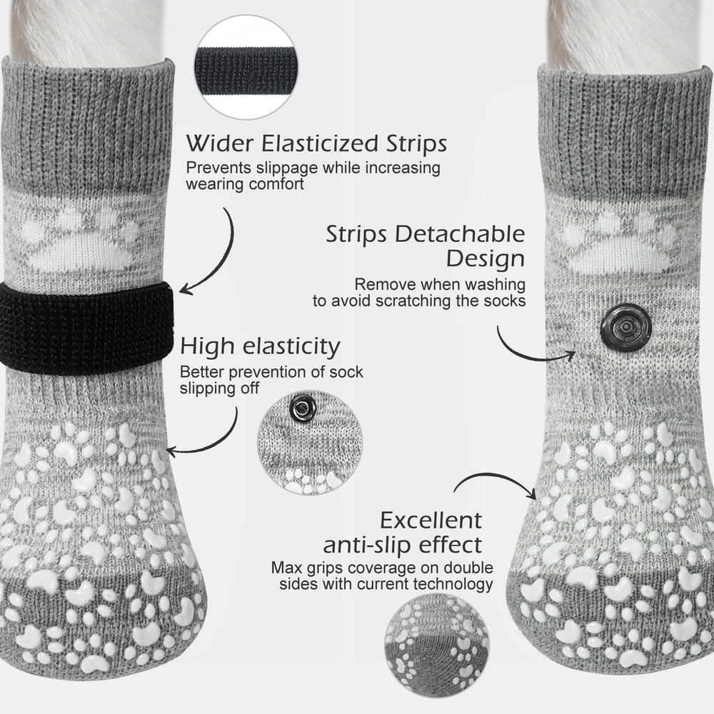 EXPAWLORER calcetines con doble tracción en dos lados; mejor agarre en suelos lisos.