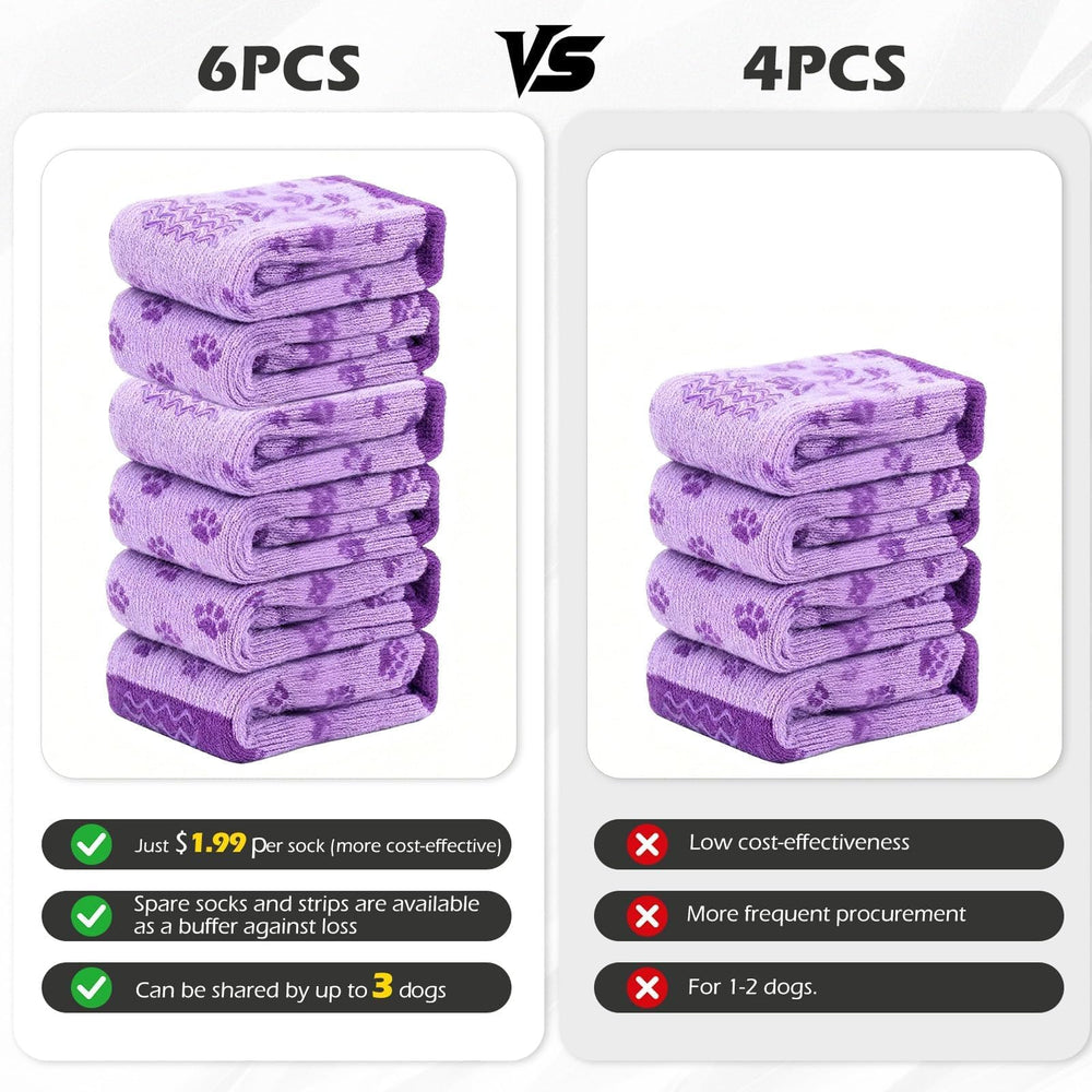 Pack de 6 calcetines Expawlorer, colores variados para perros.