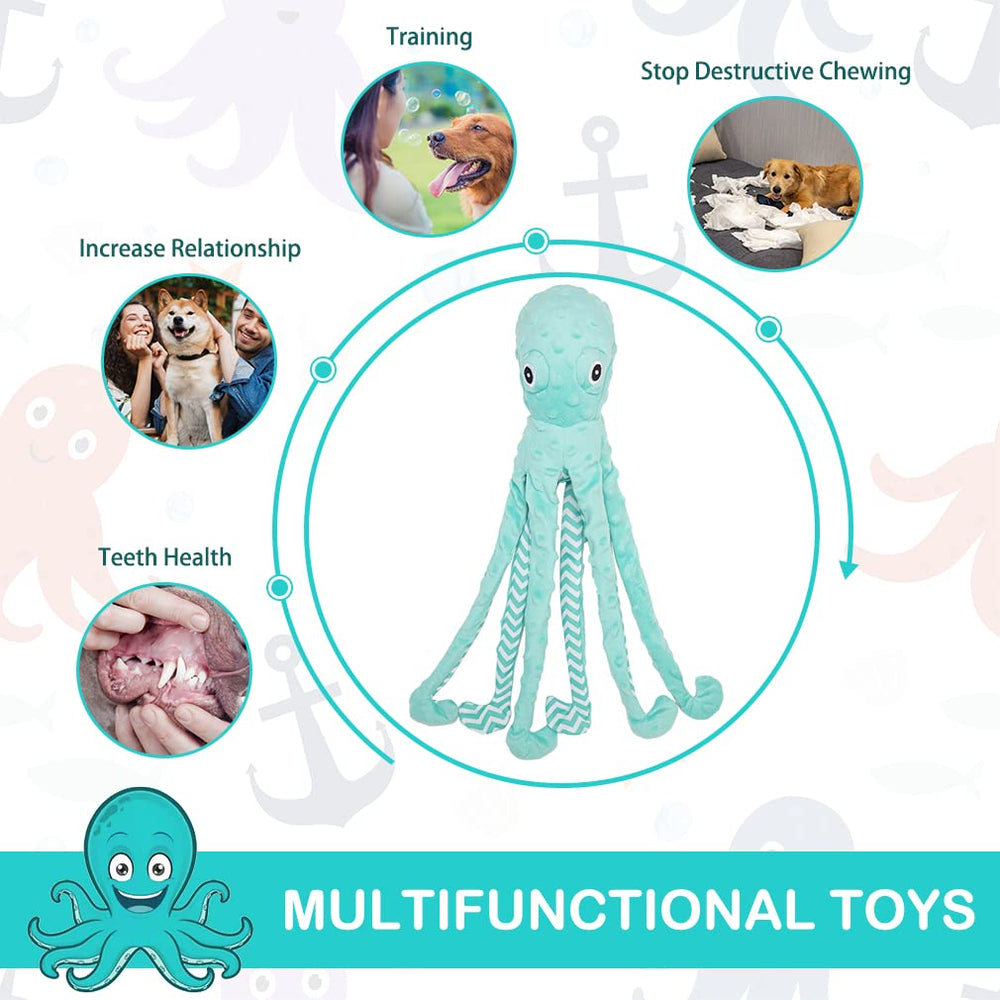 EXPAWLORER pulpo-juguete-perro-dental-natural ayuda a higiene bucal de forma suave.
