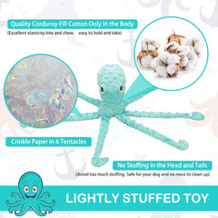 EXPAWLORER pulpo-juguete-perro-interactivo-patas-largas-papel-crujiente para juego sensorial.
