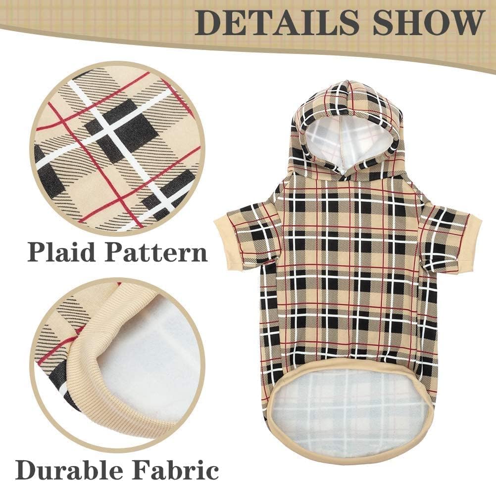 EXPAWLORER tartan casaca para perro agujero-correa, paseos