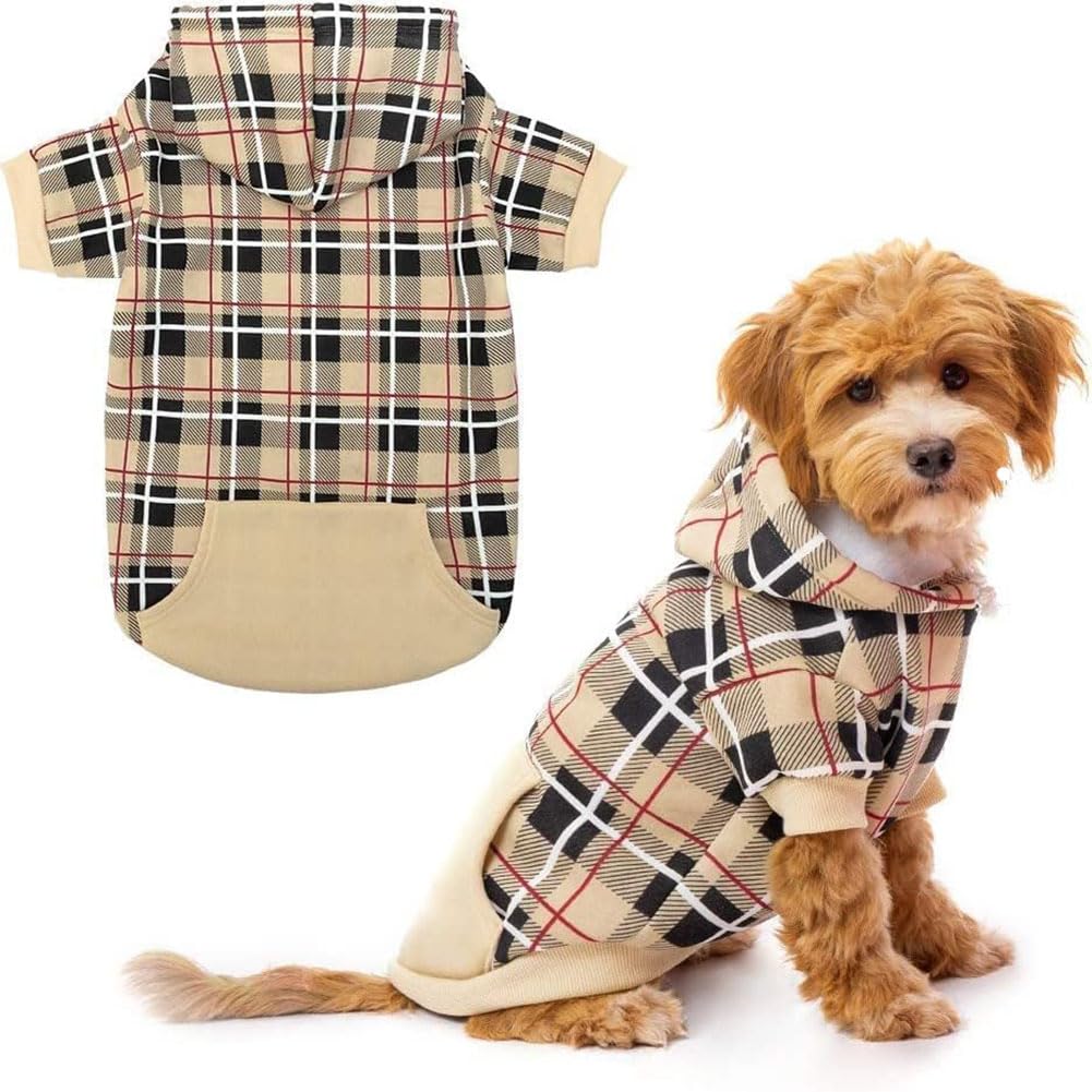 EXPAWLORER tartan casaca para perro frente, abrigo cálido para paseos