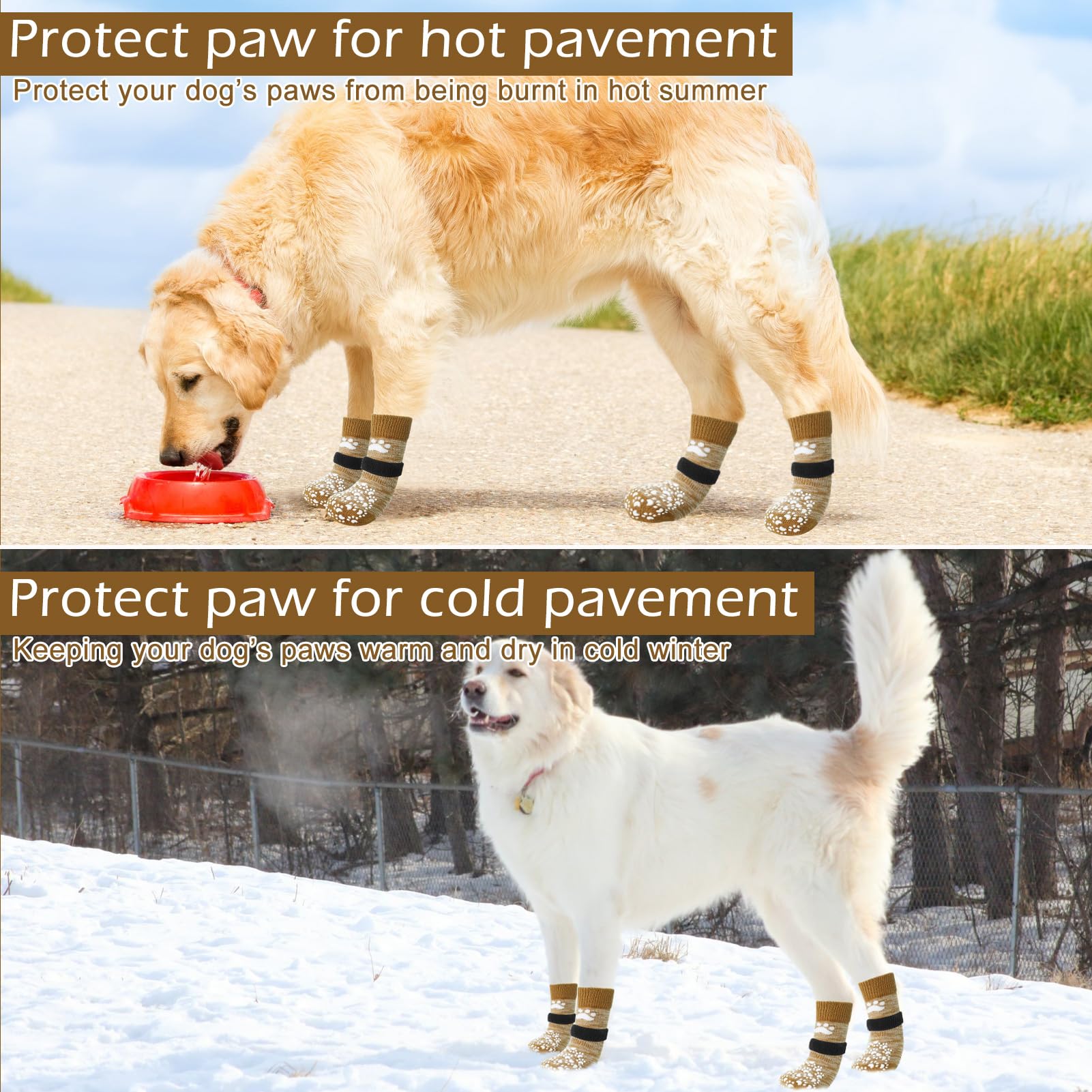EXPAWLORER chaussettes polyvalentes, adaptées à tous les chiens.