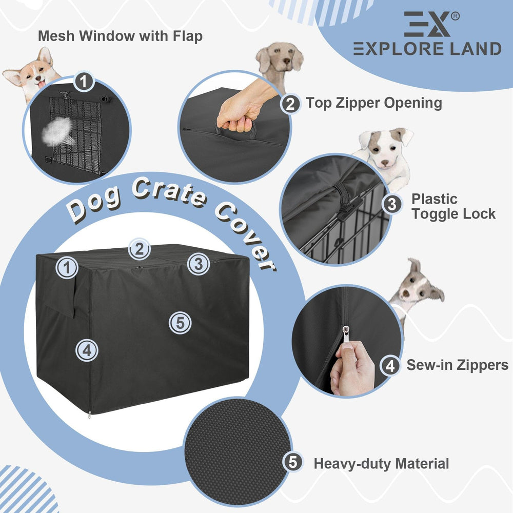 Explore Land cobertor jaula para perros, tejido Oxford resistente para uso diario