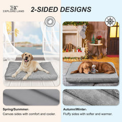Explore Land: funda suave para cama de perro gris para confort diario.
