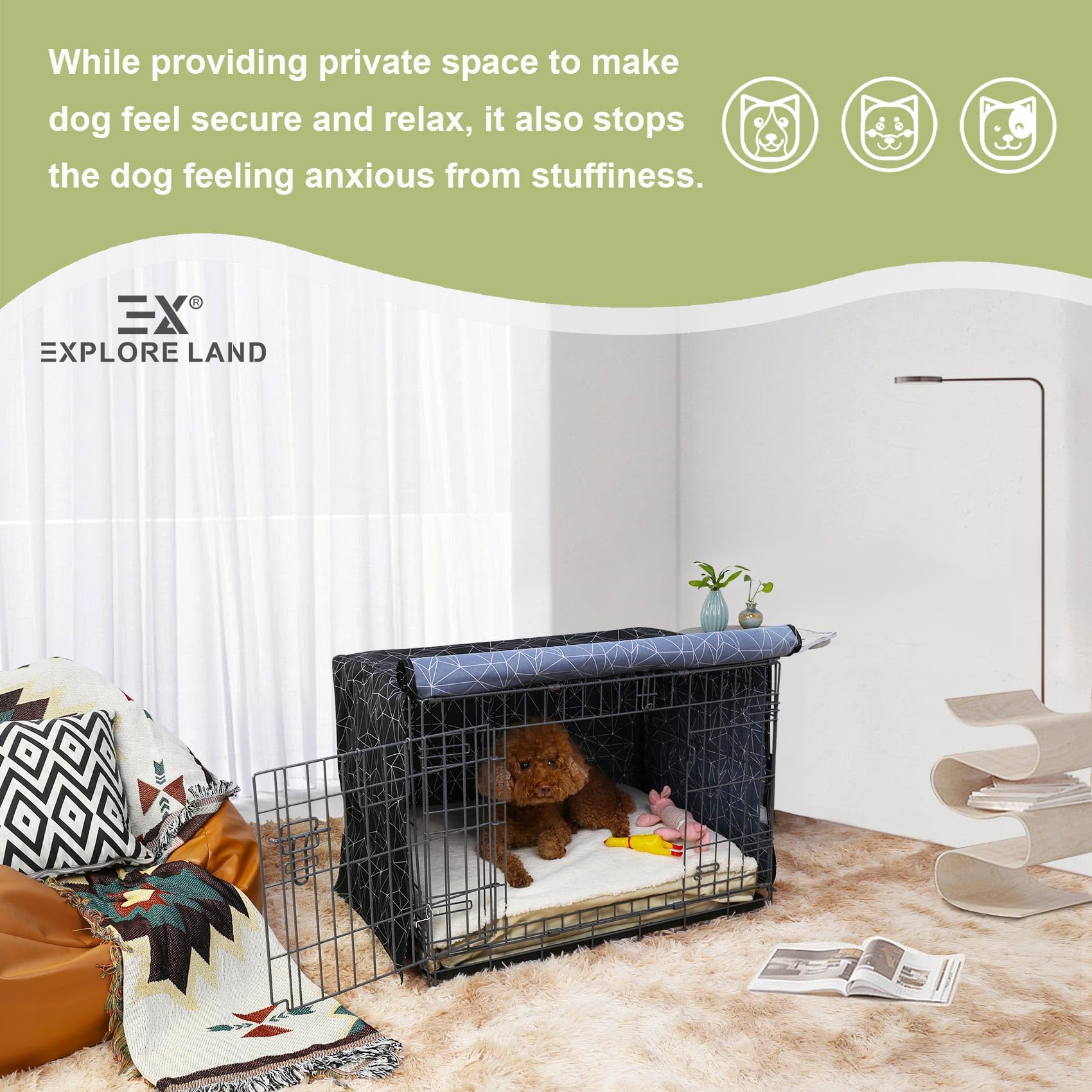 Explore Land instalación fácil para cubrir jaula y ajustar con seguridad.