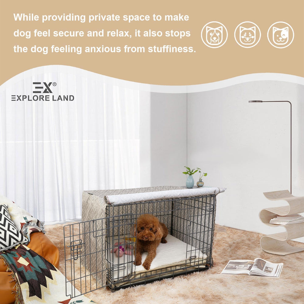 Funda compatible con jaulas 1-2-3 puertas de 24 pulgadas de Explore Land patrón.