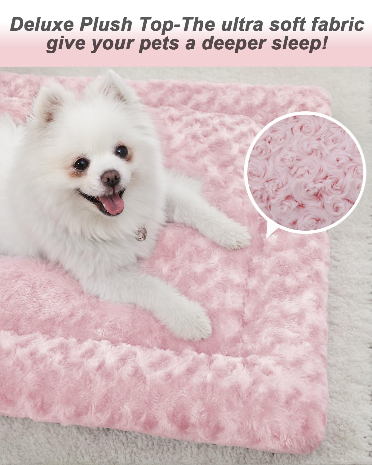 Exsnugy cama-perro-rosa-lavable-maquina: muestra limpieza fácil y retención de forma.