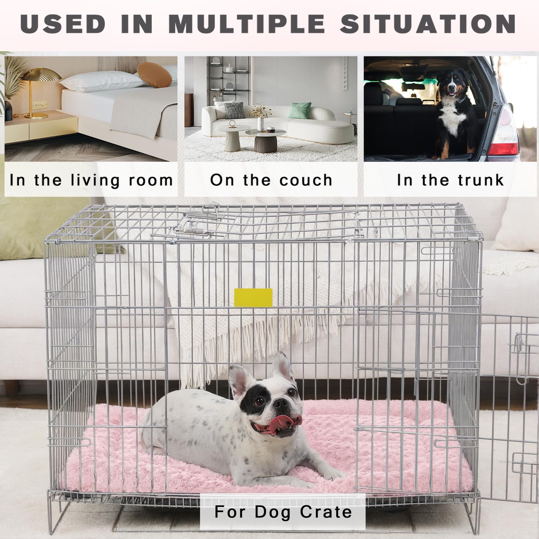 Exsnugy cama-perro-rosa-tamano-35x22: tamaño práctico para perros medianos y algunos grandes.