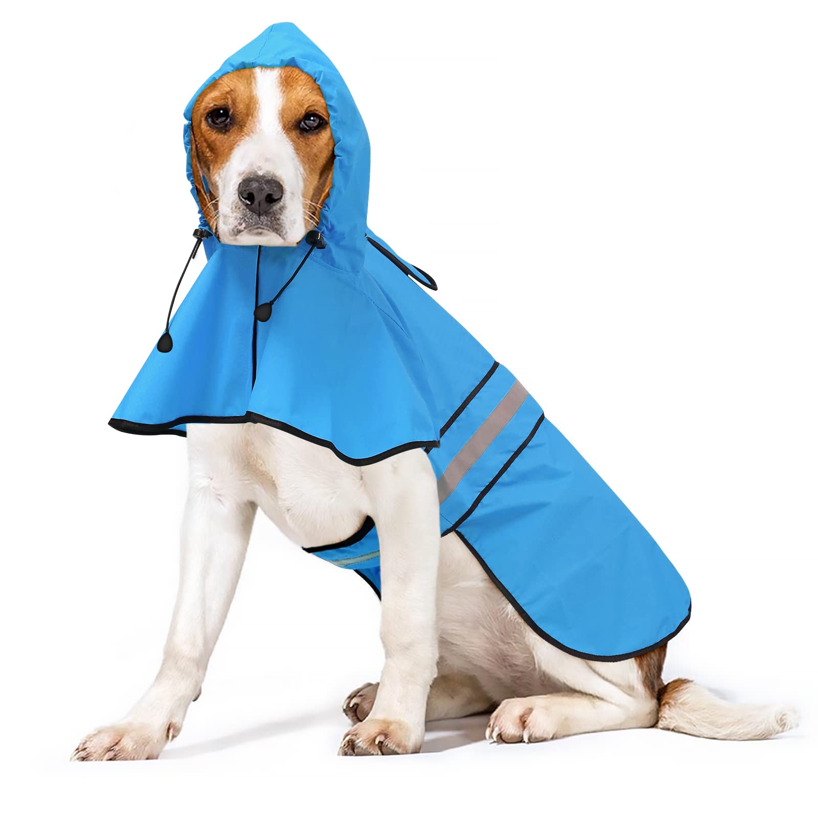 Ezerfy poncho reflectante para perro con banda ventral, mayor visibilidad nocturna.
