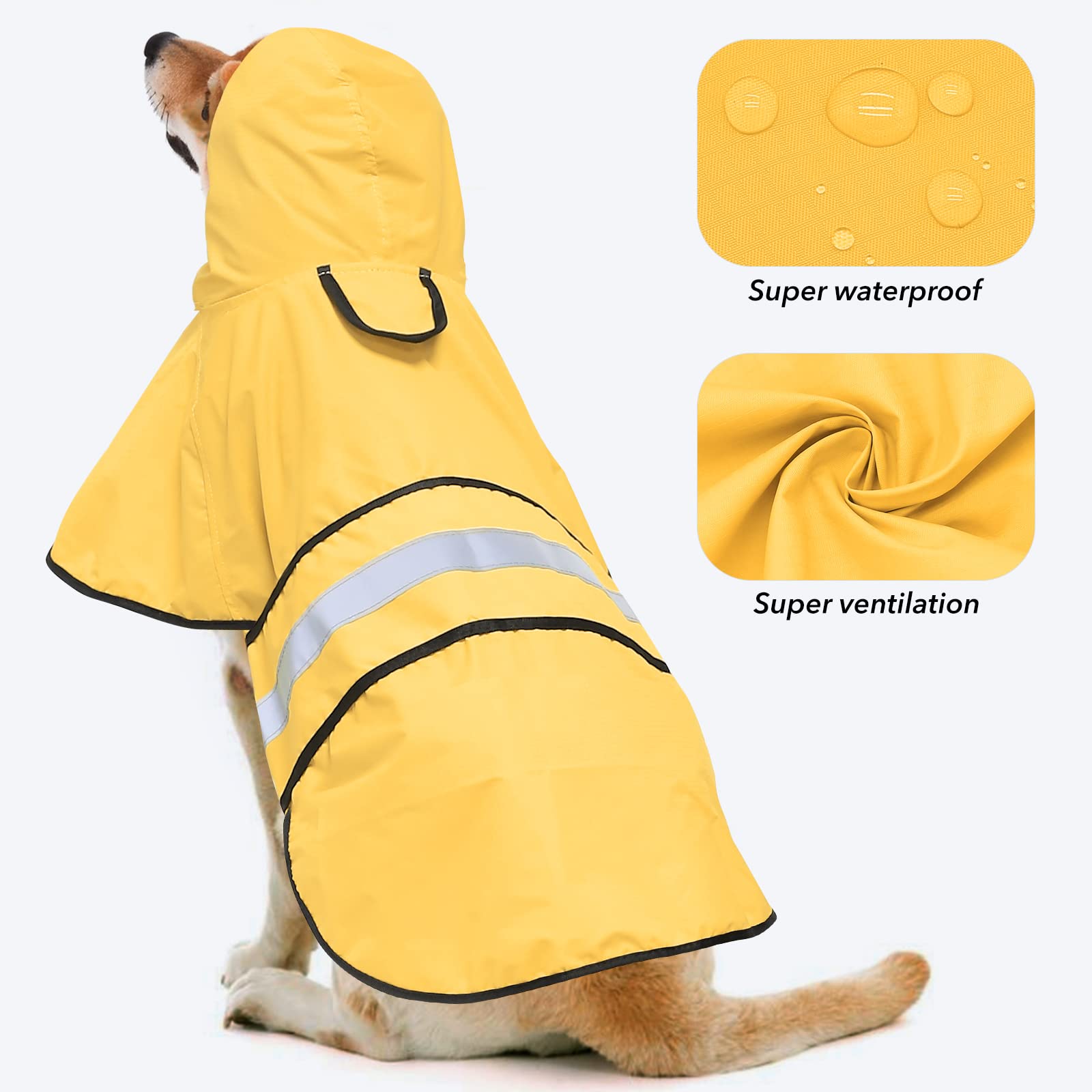 Ezierfy poncho de lluvia para perro con ajuste en barriga, cómodo durante caminatas.