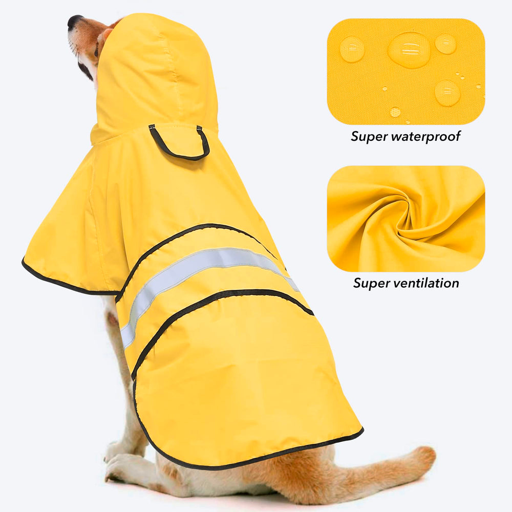 Ezierfy poncho de lluvia para perro con ajuste en barriga, cómodo durante caminatas.