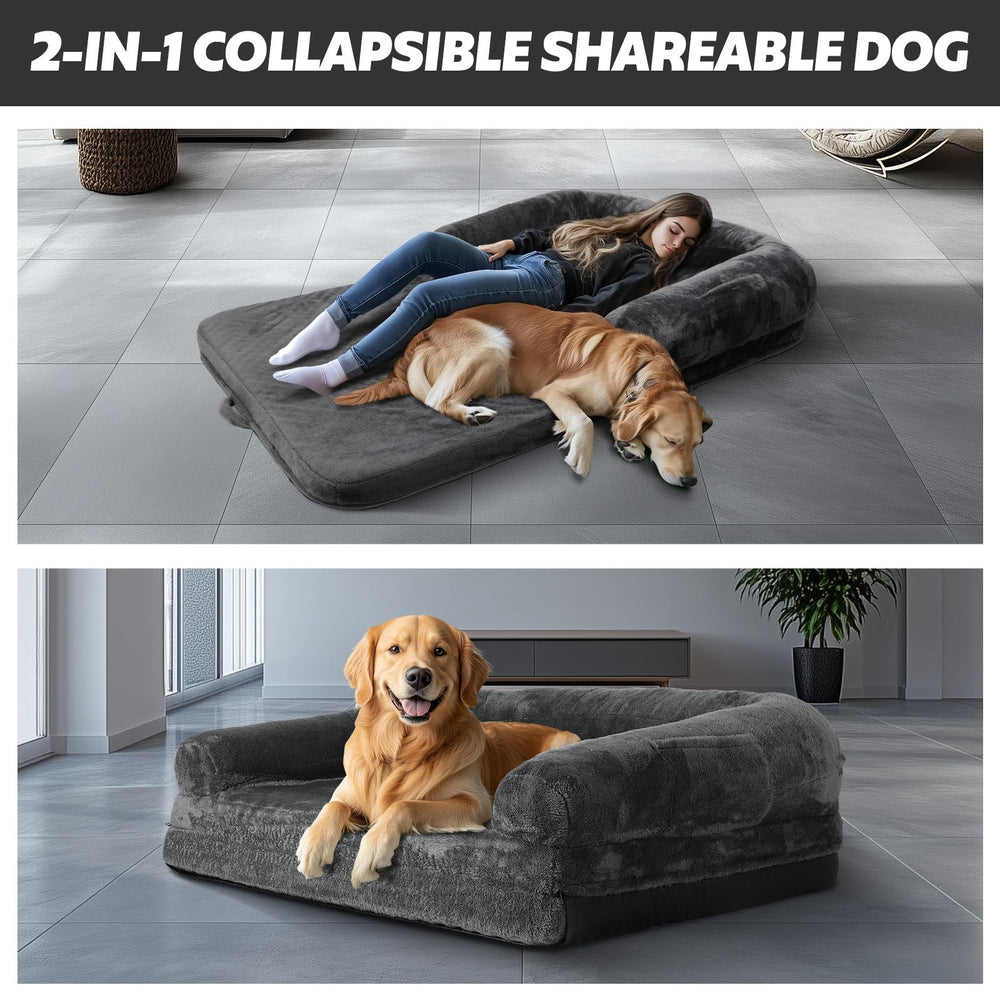 FAHKNS cama 2 en 1 para humano y perro, ideal para convivencia