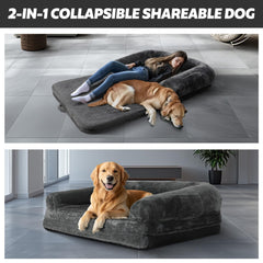 FAHKNS cama 2 en 1 para humano y perro, ideal para convivencia