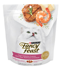 Fancy Feast Filet Mignon con mariscos reales y camarón, bolsa de 16oz.