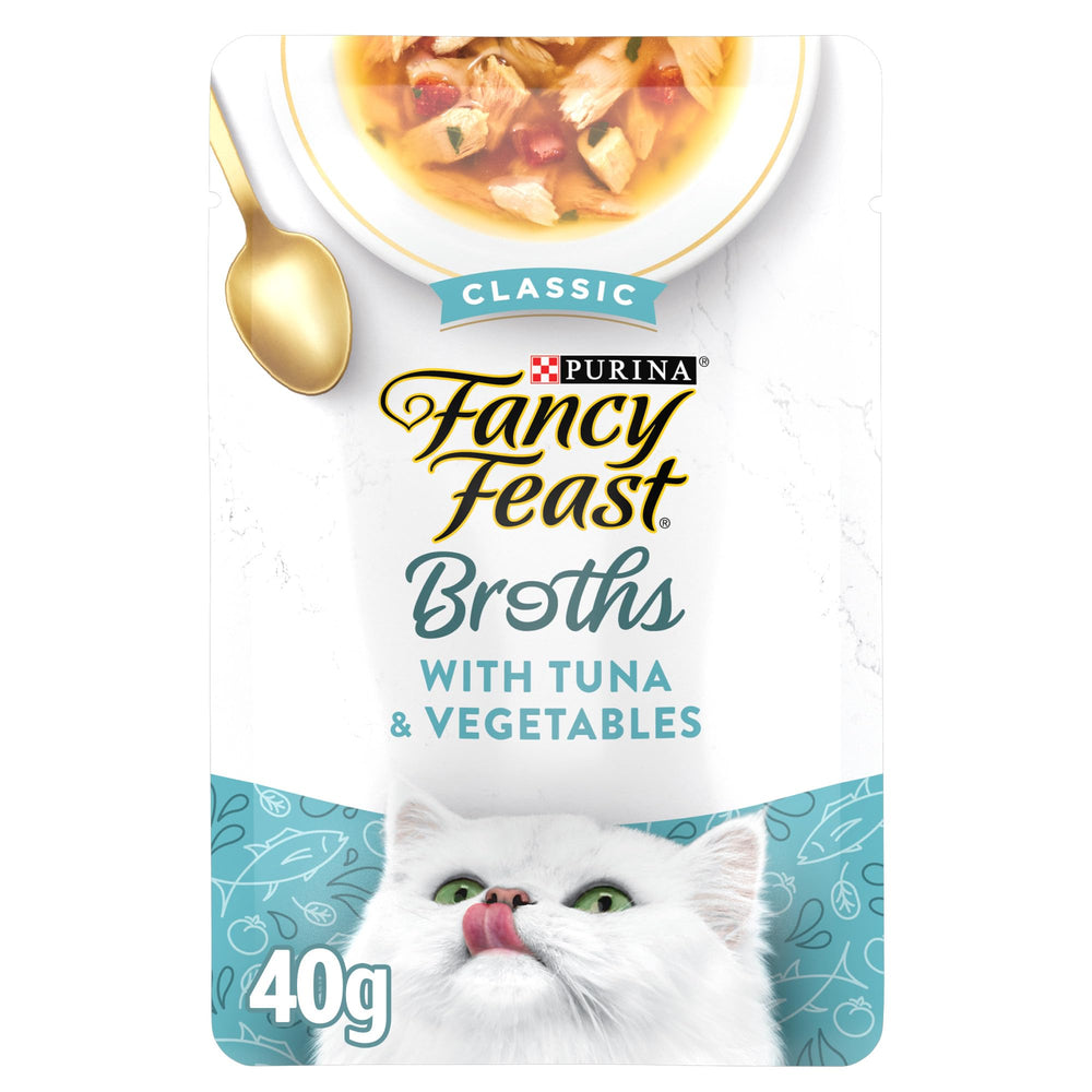 Fancy Feast caldo sedoso: textura suave para una experiencia agradable.