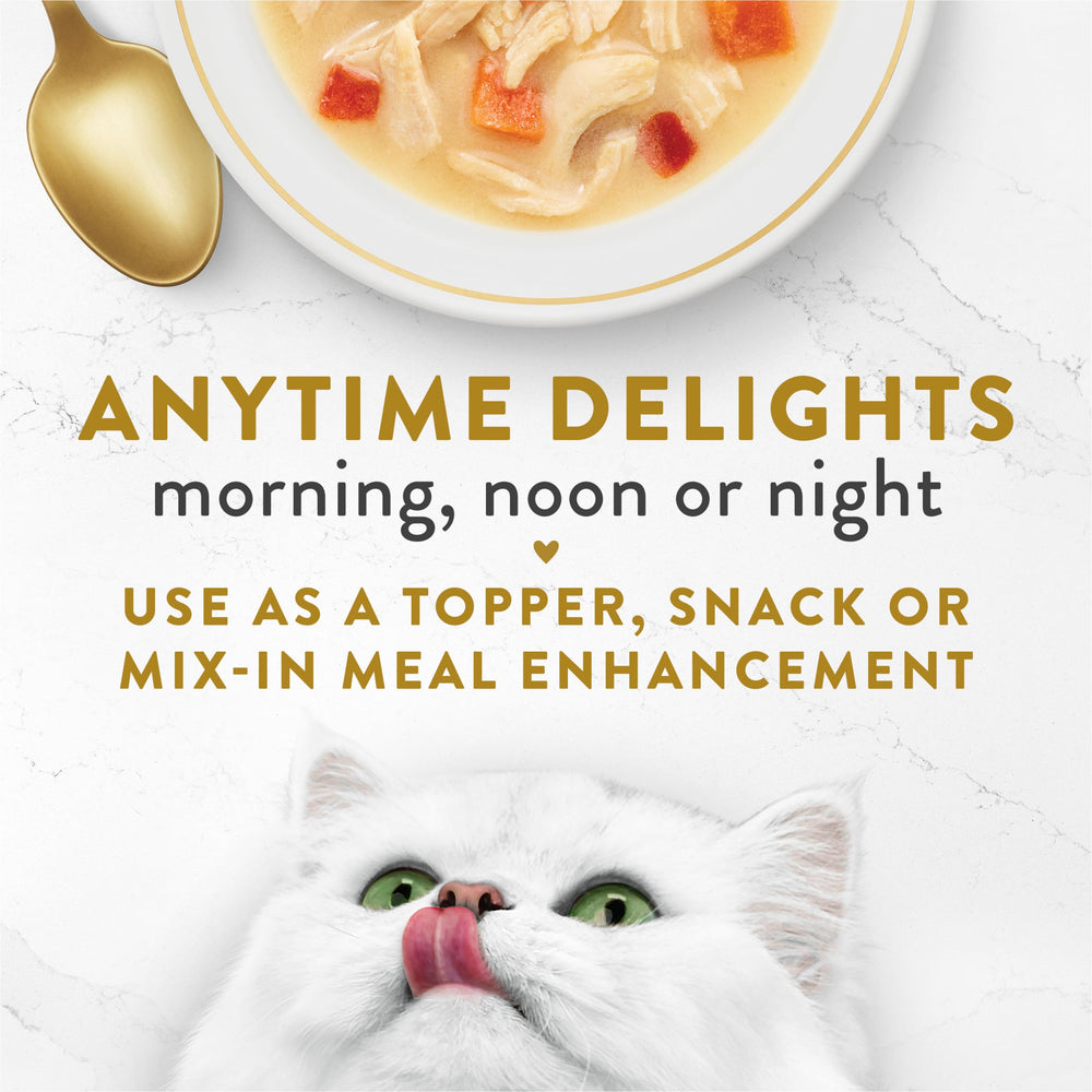 Fancy Feast porción fácil de verter para facilitar la rutina de alimentación.