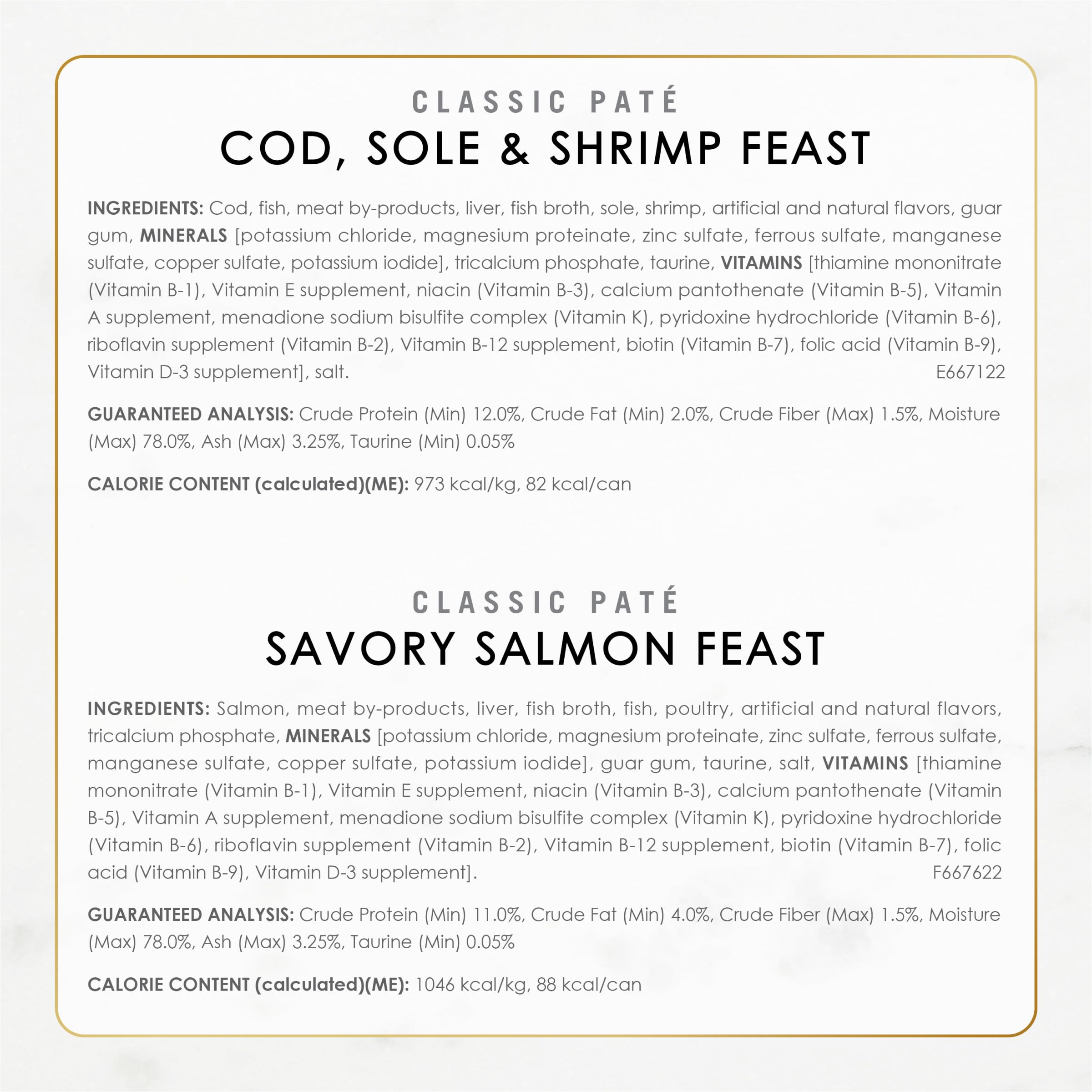 Fancy Feast, caja de mariscos clásica, paté suave para toda la familia felina