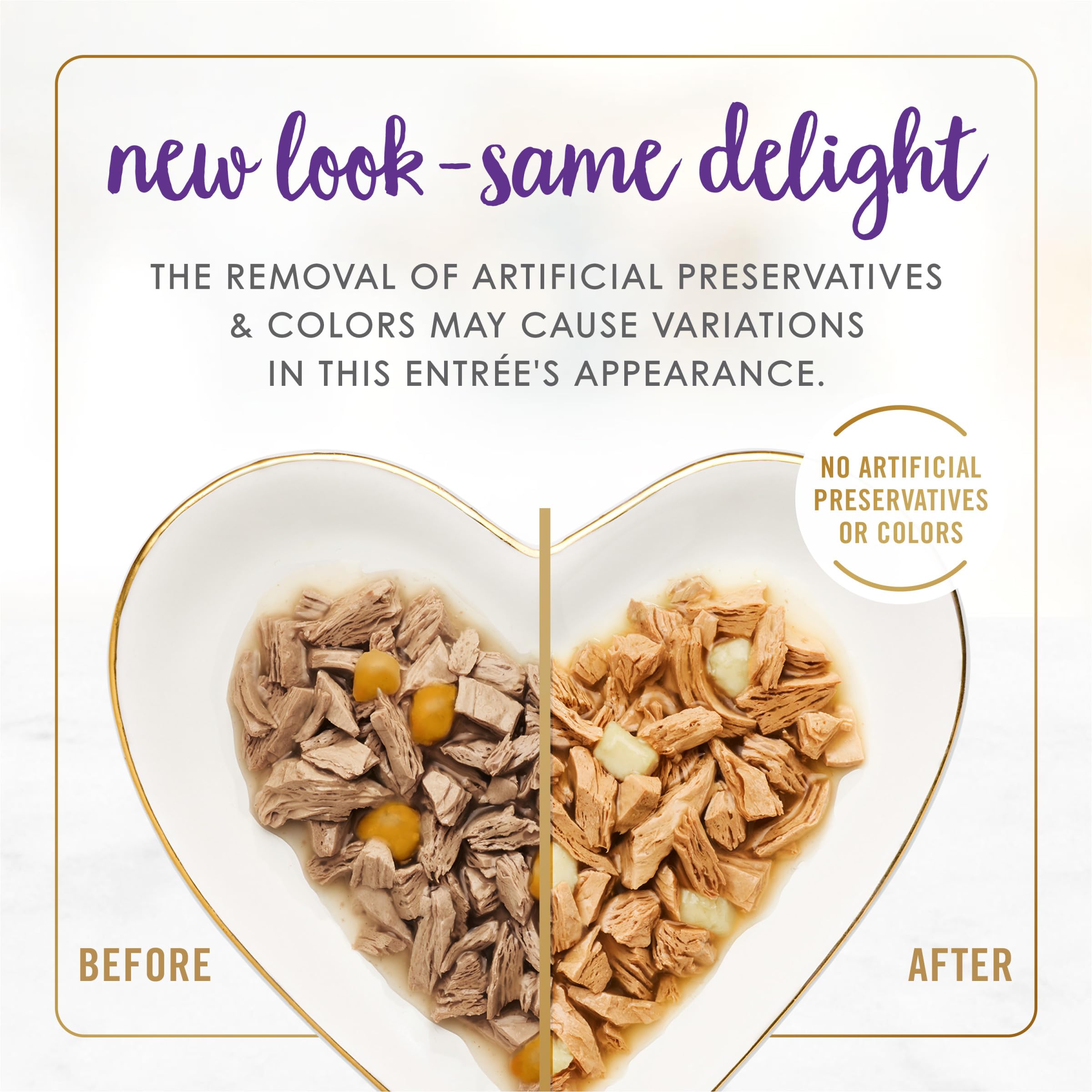 Fancy Feast Delights: vista de lata abierta para servir fácilmente.