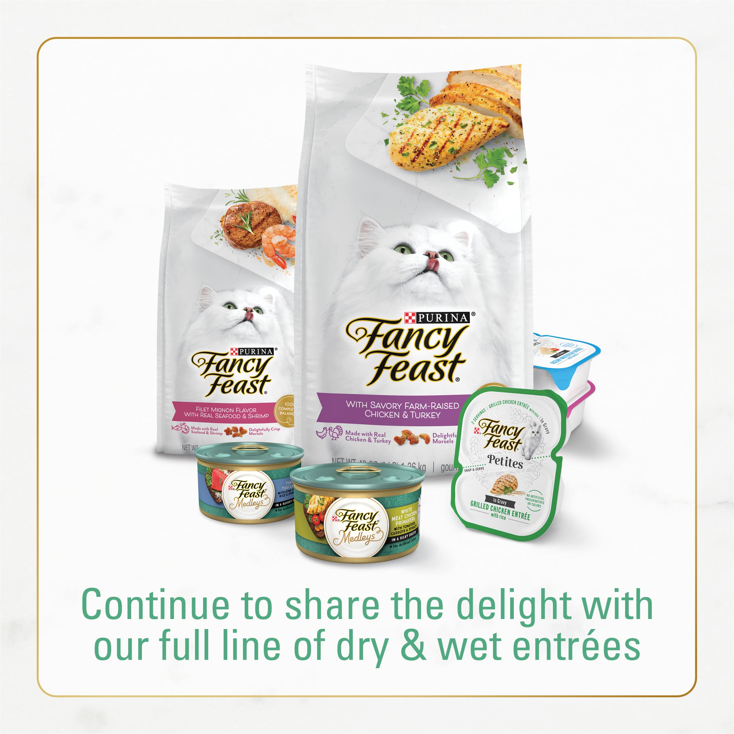 Fancy Feast diseño práctico para vida diaria de gatos.