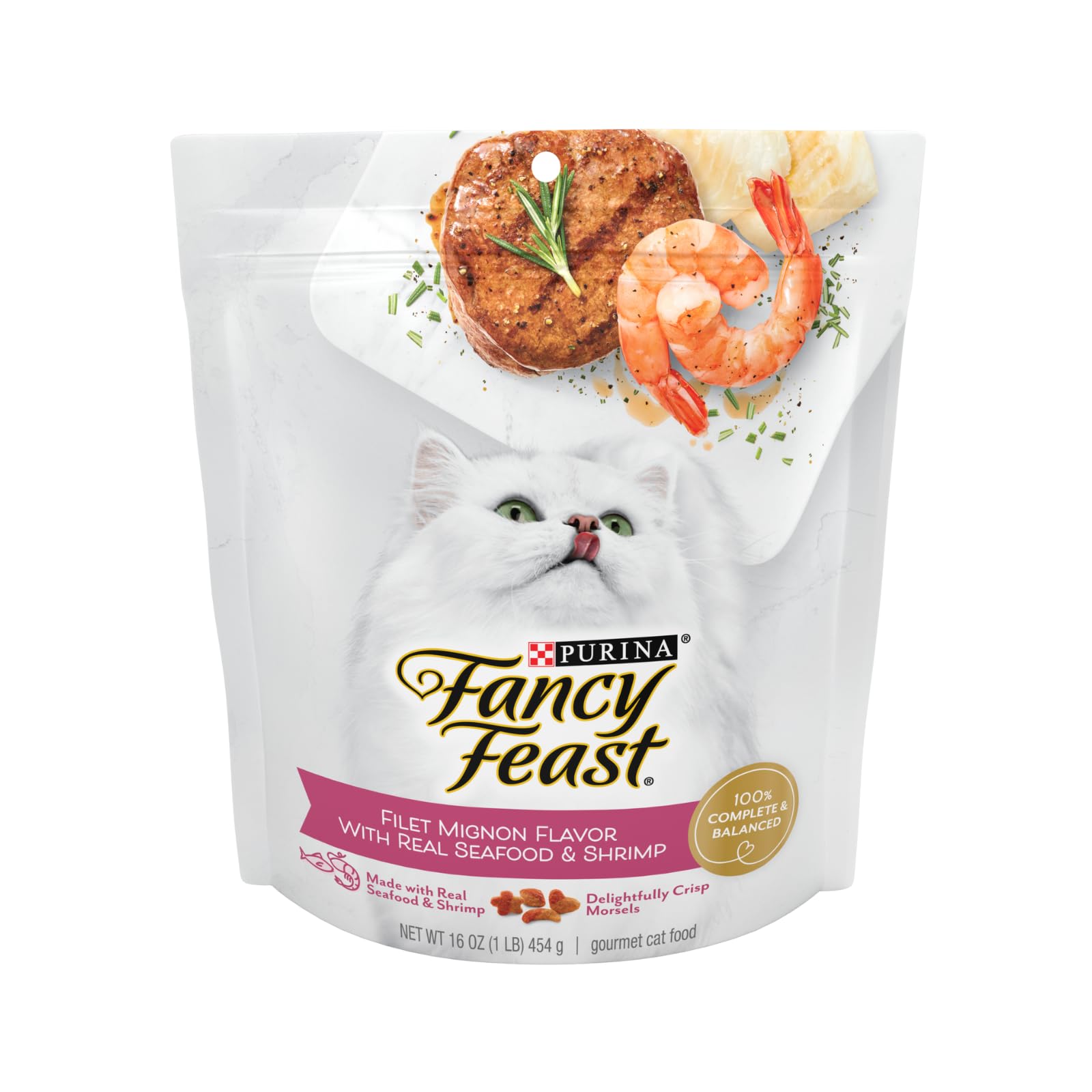 Fancy Feast Filet Mignon Bocados Crujientes: textura crujiente para cada comida.