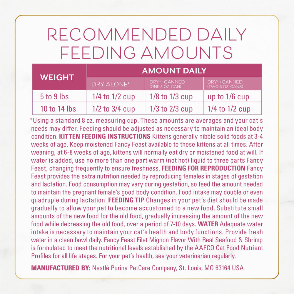 Purina Fancy Feast, mariscos reales en una comida seca para gatos
