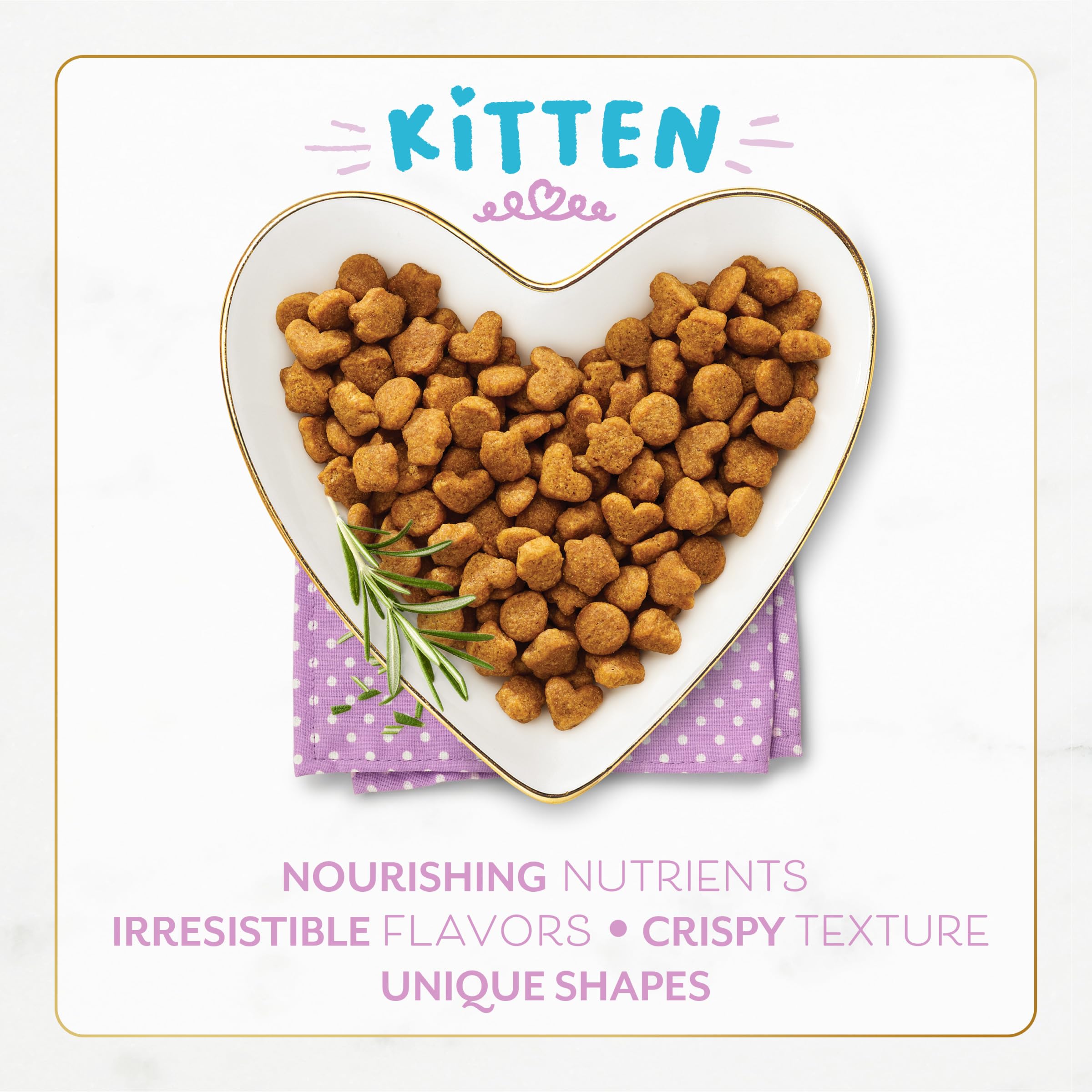 Croquetas con textura crujiente para gatitos curiosos.