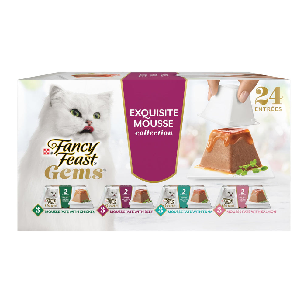 Fancy Feast Gems Pate con salsa sabrosa para realzar cada porción del gato.