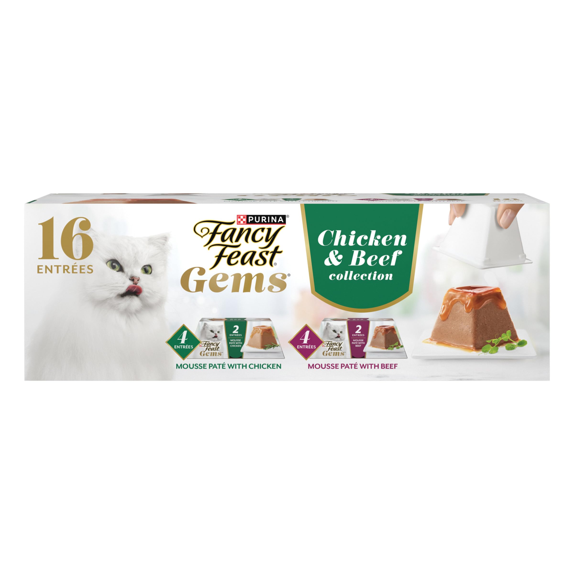 Fancy Feast Gems Pate mousse con gravy, textura suave para una experiencia gourmet diaria