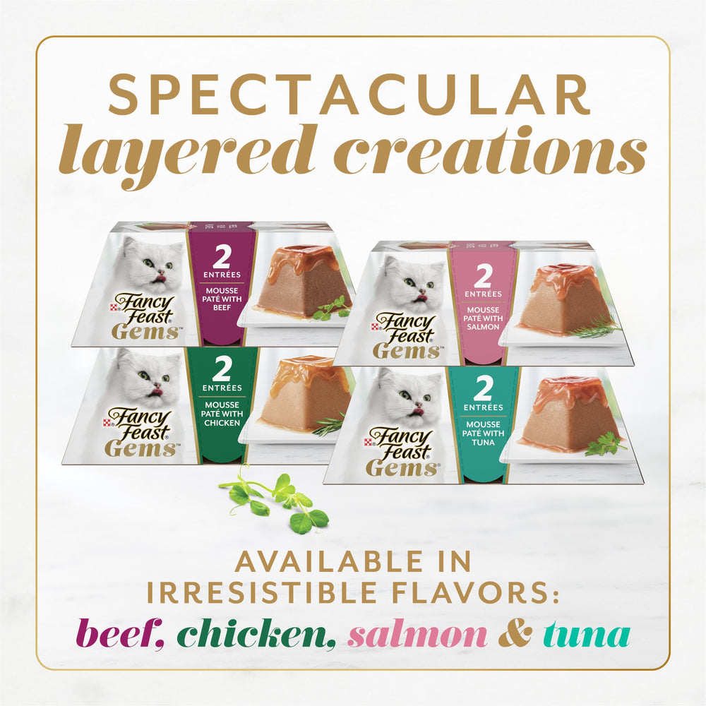 Fancy Feast Gems Pate Mousse proteínas de alta calidad para gatos adultos