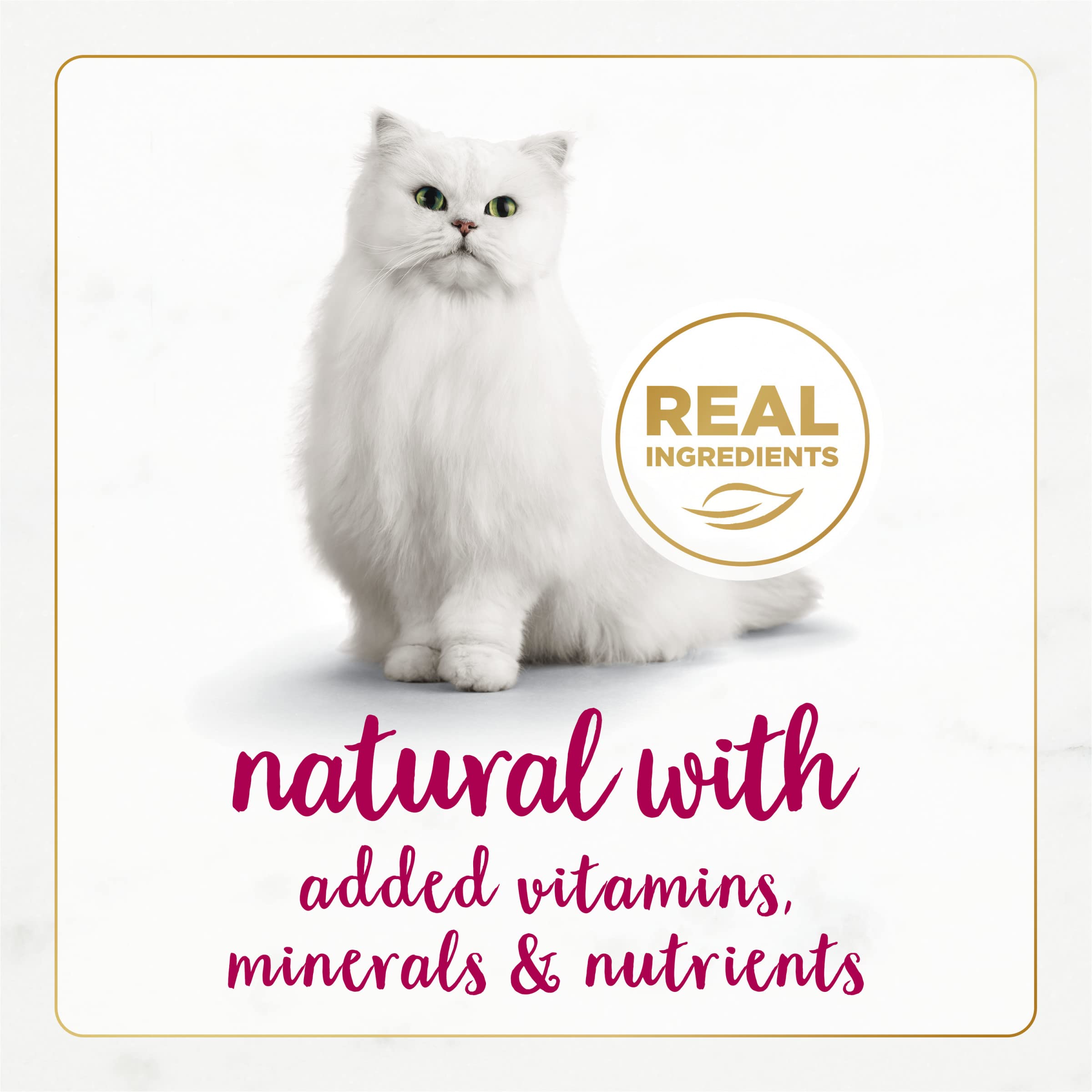 Fancy Feast Gourmet Naturals gravy swirls highlight rich flavor and moisture for cats