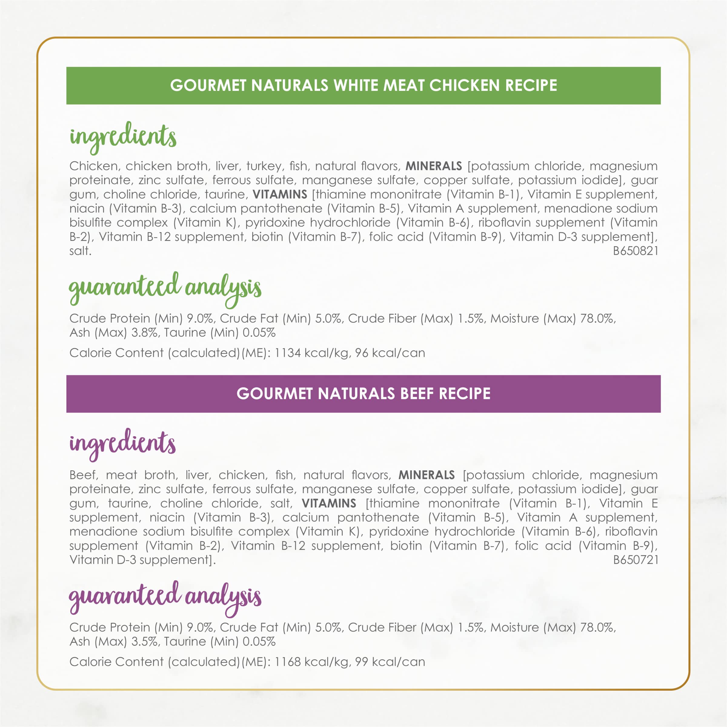 Fancy Feast Gourmet Naturals: porción de 3 oz, pollo para gatos activos.
