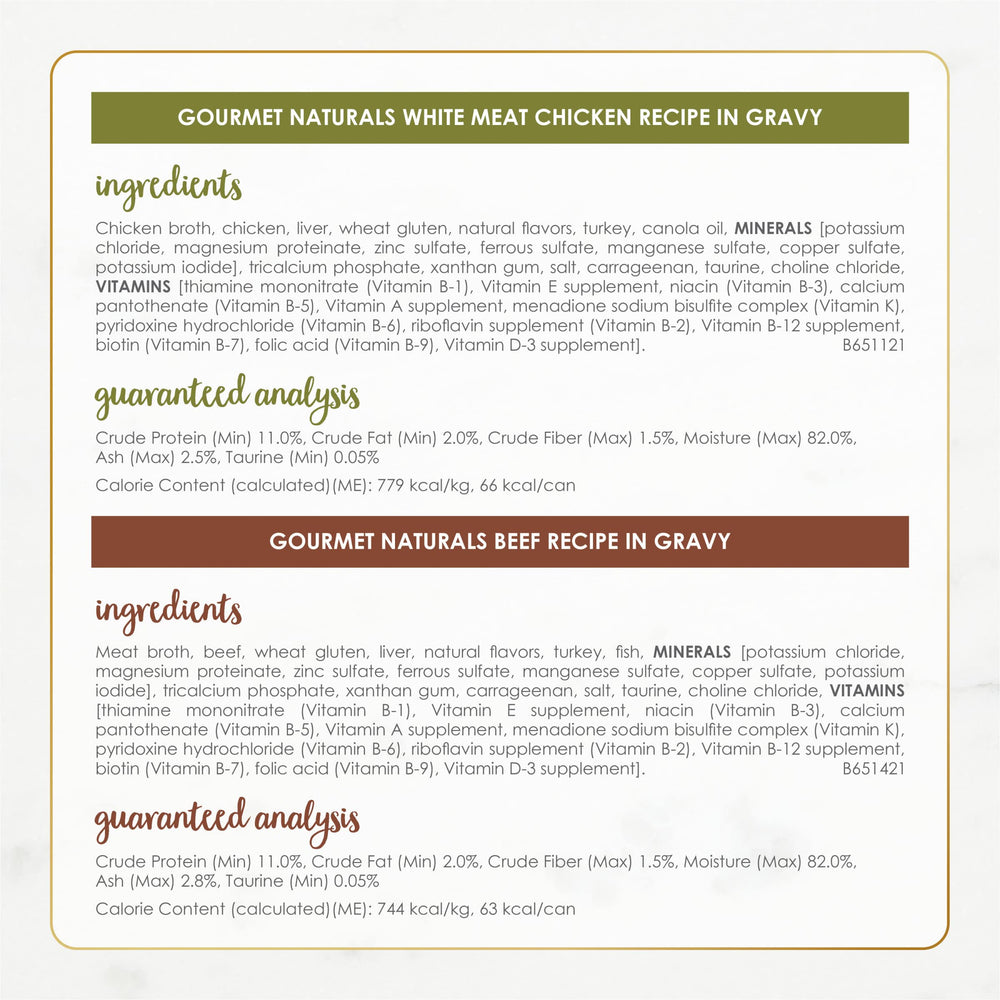 Fancy Feast Gourmet Naturals: porción de 3 oz, res para variedad en la dieta.
