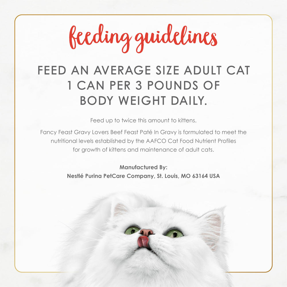 Fancy Feast Gravy Lovers sirve como plato principal, aroma atractivo para gatos.