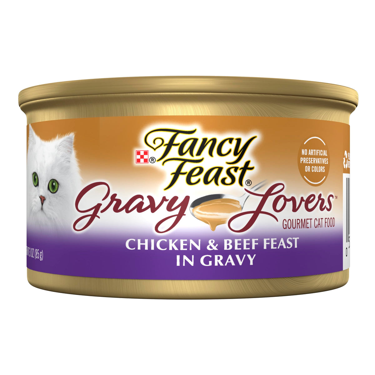 Fancy Feast Gravy Lovers pack de 24 latas 3 oz, opción conveniente para alimentar a diario.