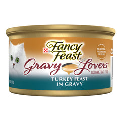 Lata Fancy Feast Gravy Lovers de pavo en salsa, aroma tentador para la comida diaria.