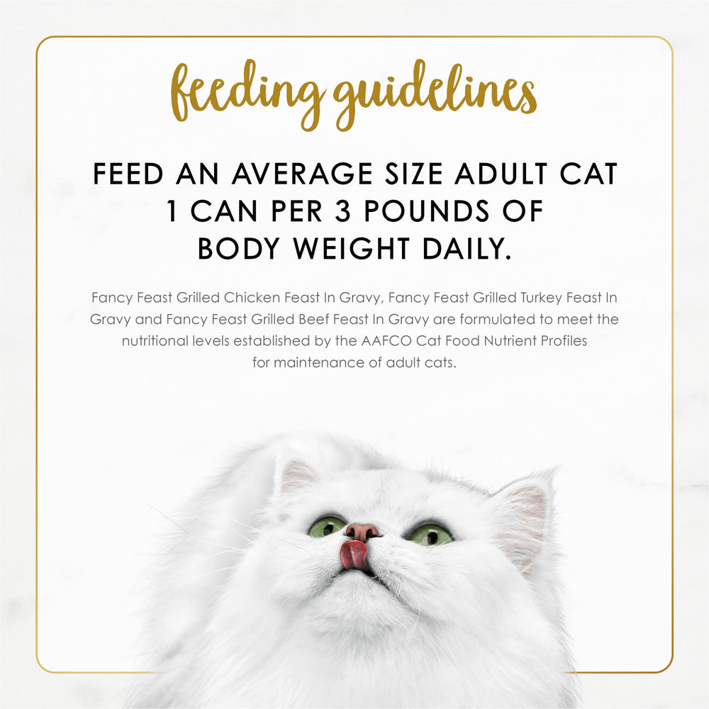 Fancy Feast Grilled Proteína Real, lata, textura atractiva para gatos selectivos
