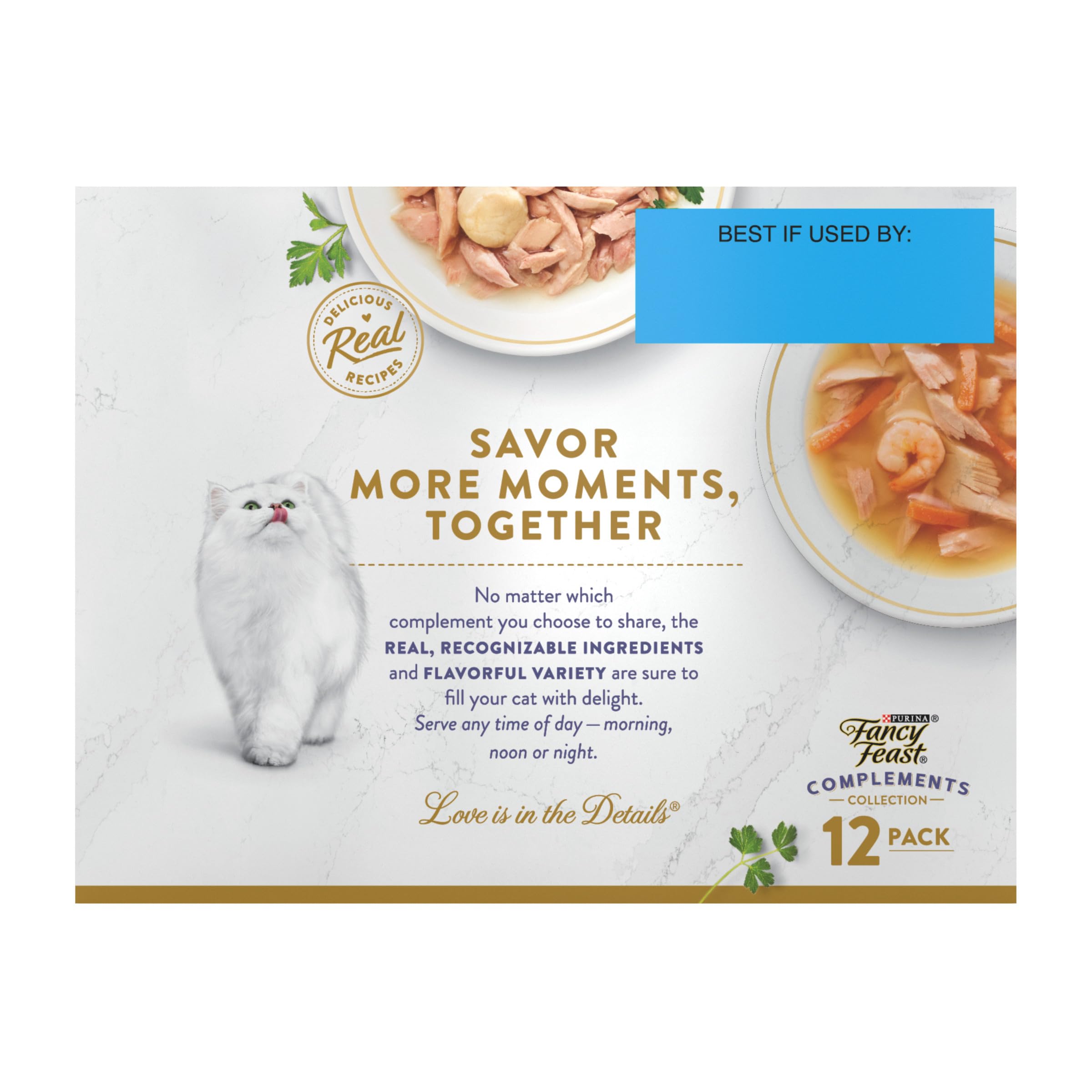 Fancy Feast ideas de uso, servir como complemento en la comida habitual.