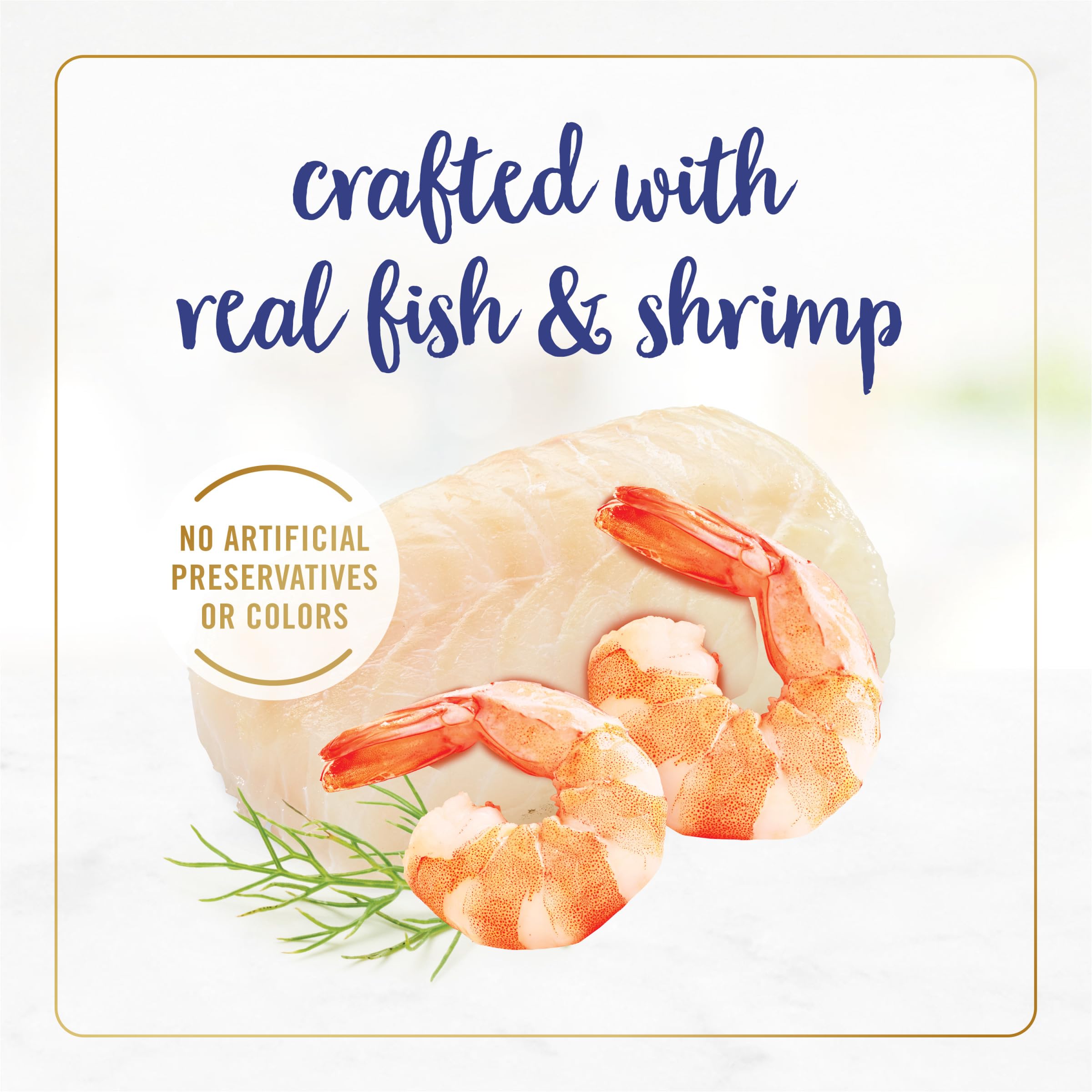 Fancy Feast ingredientes reales pescado y camarones: sabor auténtico en cada porción.