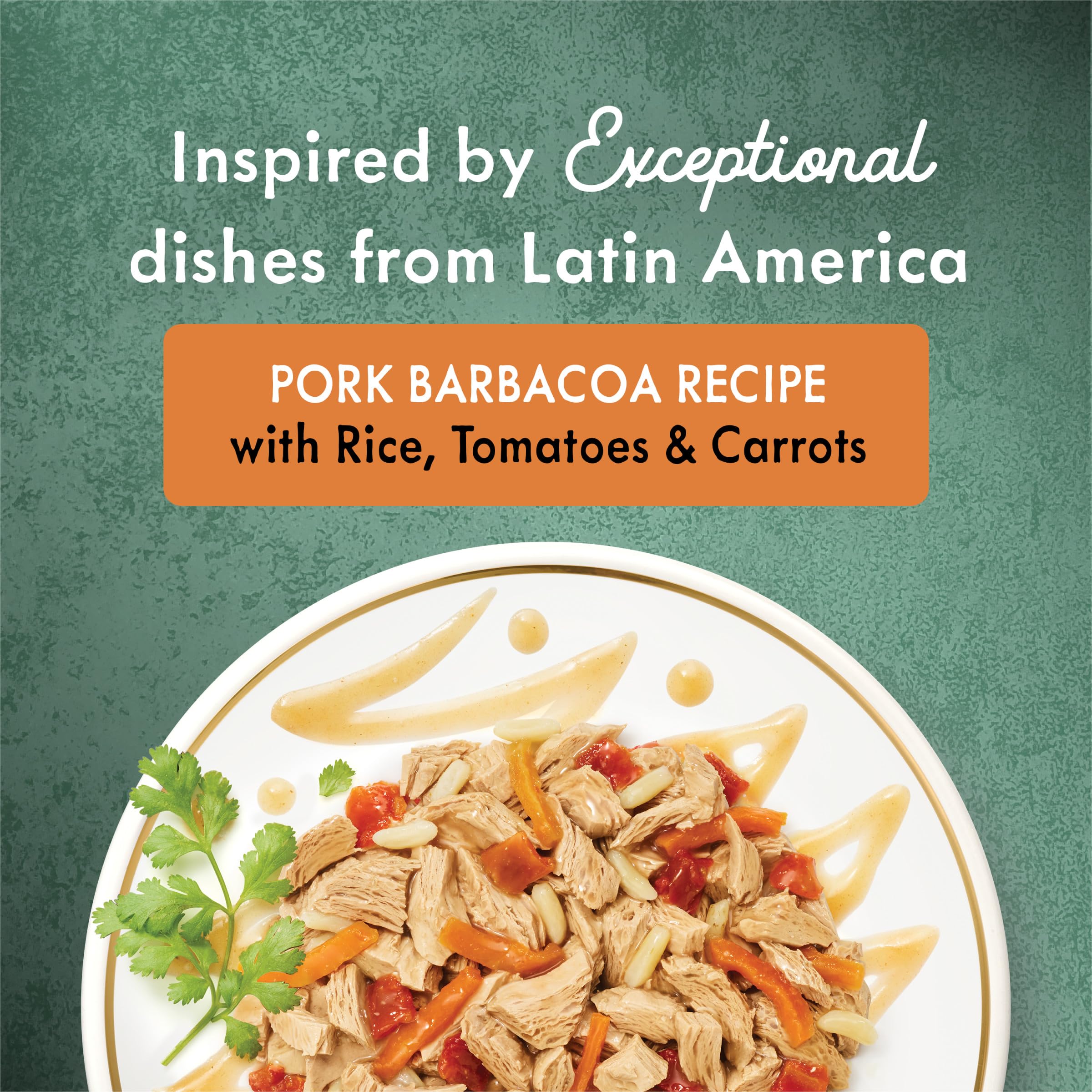 Fancy Feast Medleys arroz tomates zanahorias, plato colorido que anima el apetito.