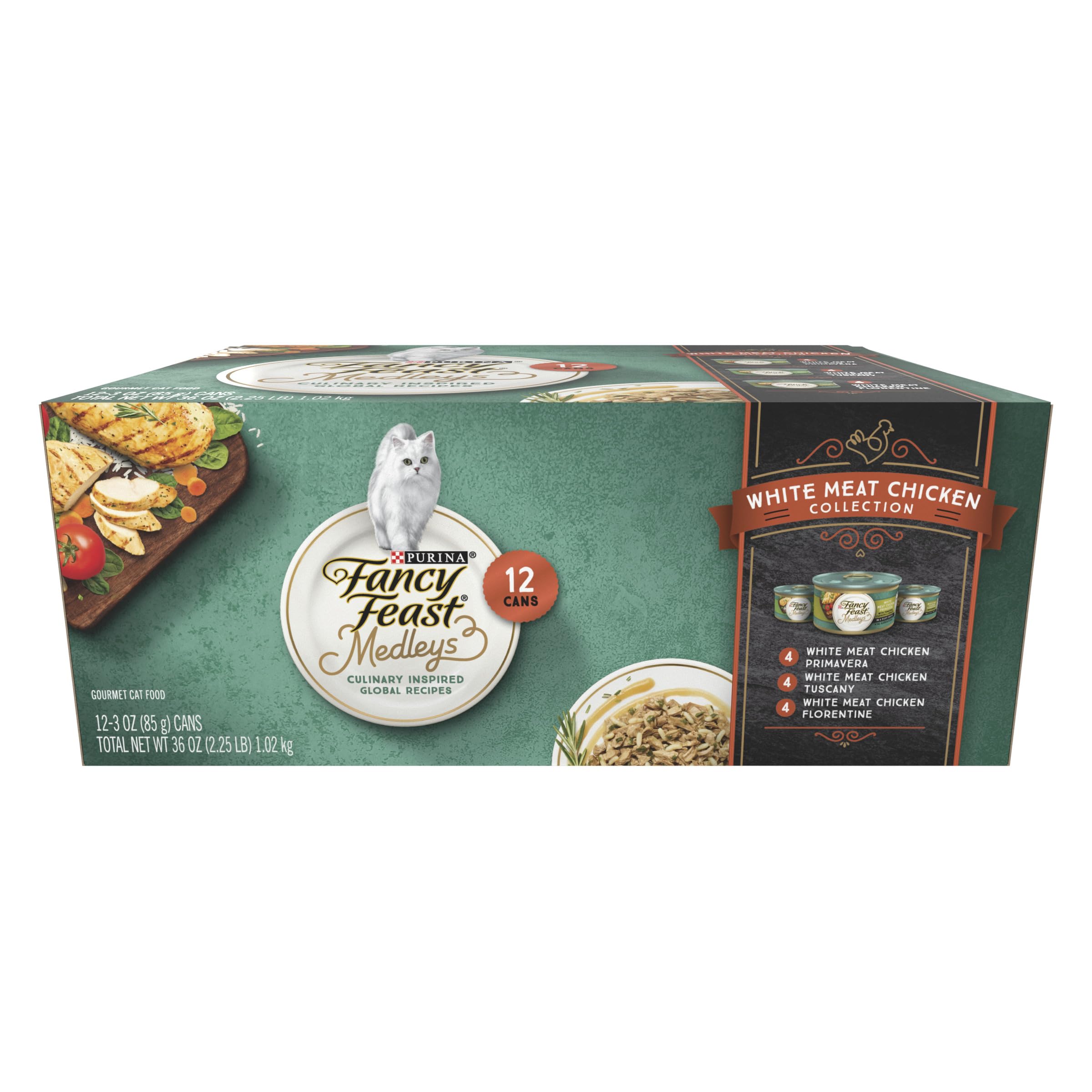 Fancy Feast Medleys lata de 3 onzas con pollo blanco en salsa, comida para gato adulto