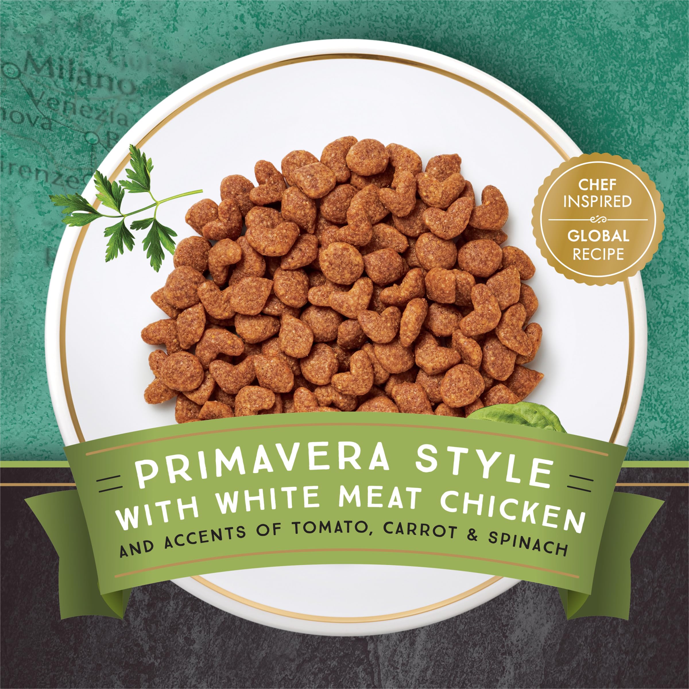 Fancy Feast Medleys Primavera 100 por ciento completo y balanceado para todas las etapas.