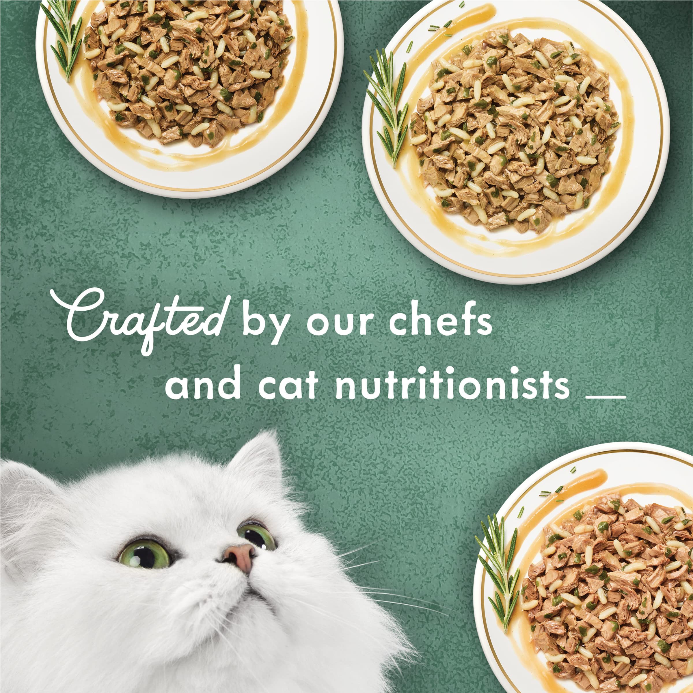 Fancy Feast Medleys Toscana, variedad de sabores con arroz y verduras.