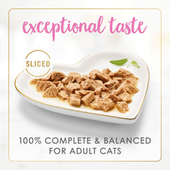 Fancy Feast, mezcla-pollo-higado, nutrientes equilibrados para gatos adultos.