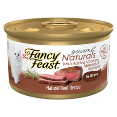 Fancy Feast Naturals Boeuf plat en sauce, texture appétante pour régaler votre chat adulte.