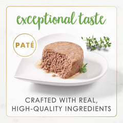 Gourmet Naturals Pate de pollo blanco, textura cremosa para paladar delicado.
