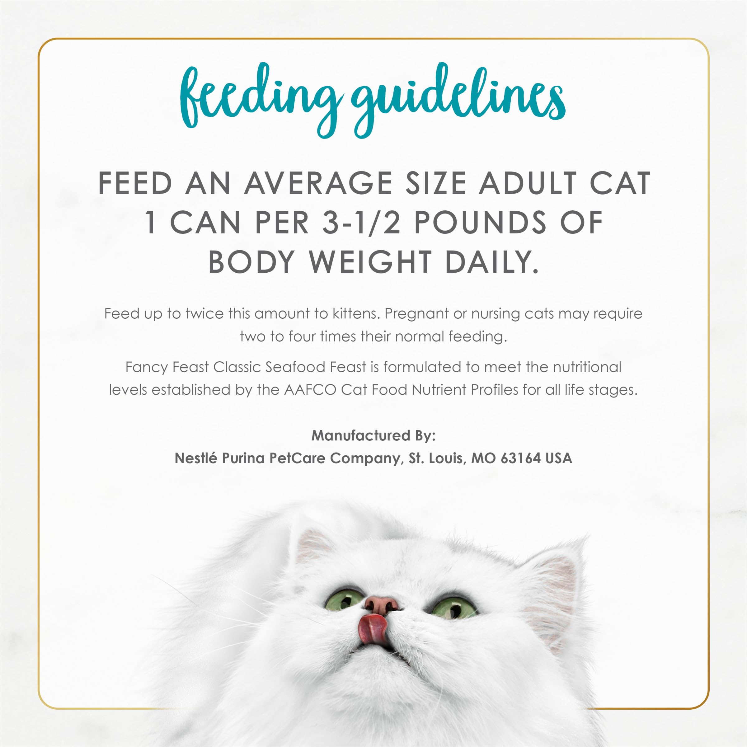 Fancy Feast nutrición completa en cada porción para una vida activa