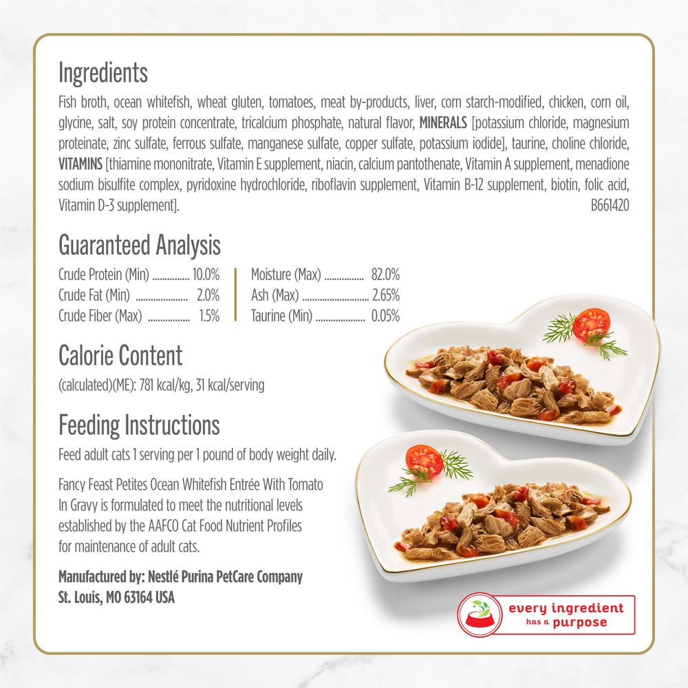 Fancy Feast Petites emballage frais préserve la fraîcheur après ouverture.